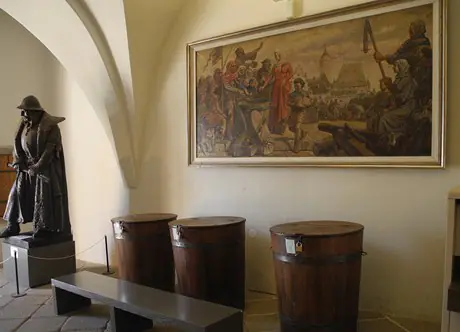 Kádě v muzejní expozici husitství