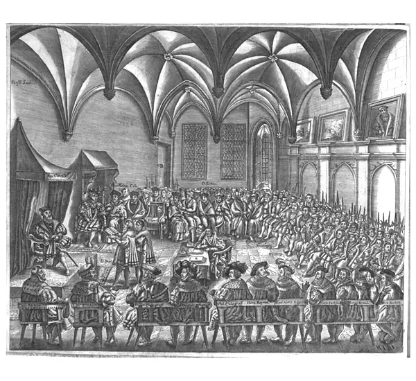 Zasedání zemského sněmu – historická rytina