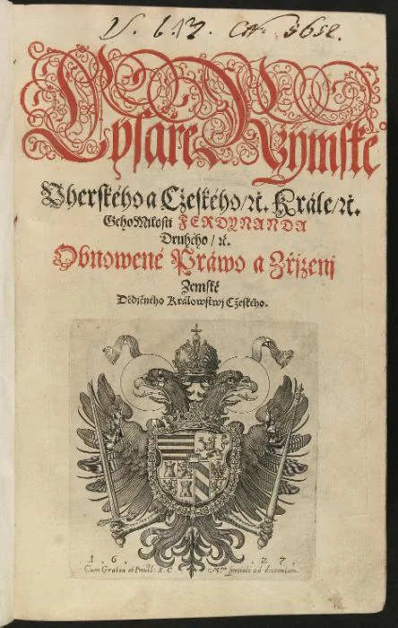 Obnovené zřízení zemské – titulní list