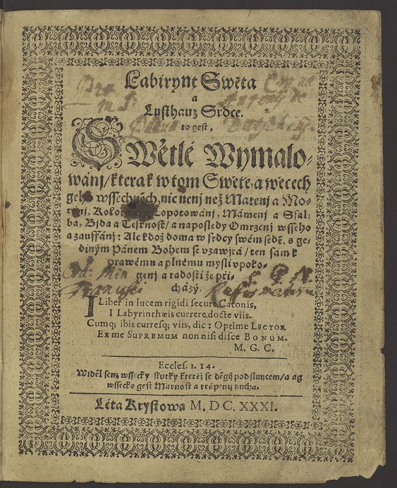 Labyrint světa a ráj srdce – titulní list – varianta 1