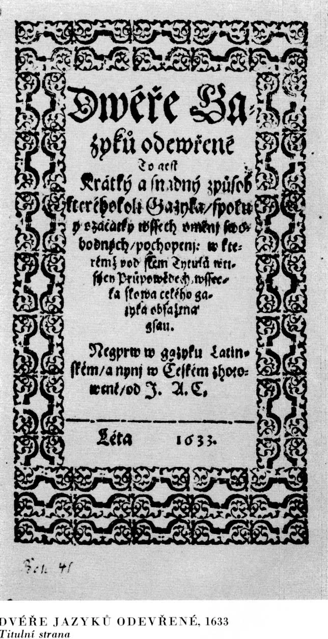 Dvéře jazyků otevřené – titulní list