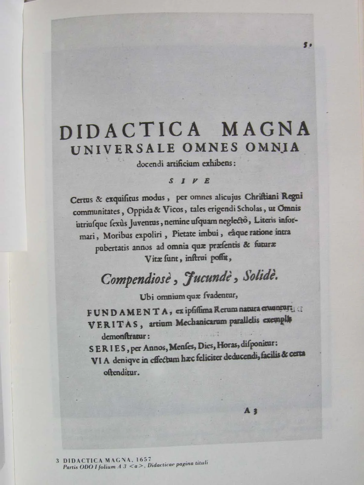 Didactica magna – titulní list